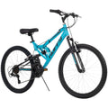 Huffy Trail Runner Adult Mountain Bike, 24" Wheels, Full Suspension, Teal