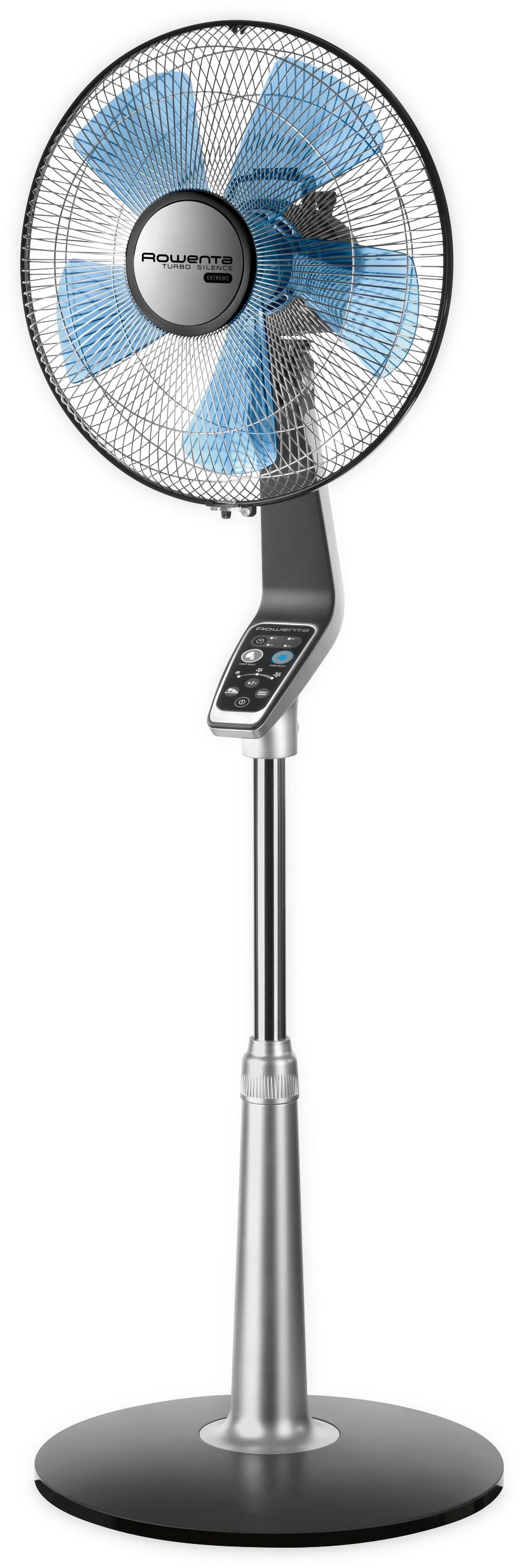 Rowenta Turbo Silence Standing Floor Fan with Remote, 53 Inch, Portable, 5 Speeds, VU5670
