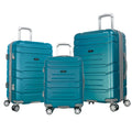 Olympia U.S.A. Denmark 3-Piece Expandable Hardcase Luggage Set with Spinner Wheels, Teal