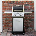 Nexgrill Deluxe 2-Burner Propane Gas Grill w/ 2 Foldable Shelves, Outdoor Cooking, Patio, BBQ, Silver & Black, 720-0864RA