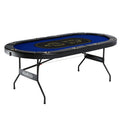 Barrington 10 Player Blue Poker Table, No Assembly Required