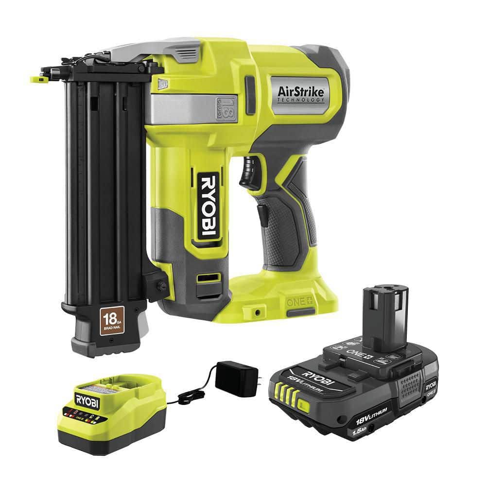 ONE  18V 18-Gauge Cordless AirStrike Brad Nailer with 1.5 Ah Battery and Charger P321KN