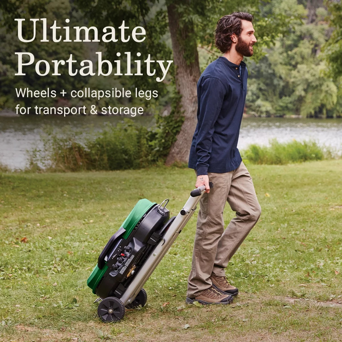 Coleman RoadTrip 285 Standup Propane Gas Grill, Green