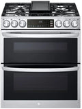 30 Inch Slide-In Gas Smart Range with 5 Sealed Burners, Double Oven, 6.9 Cu.