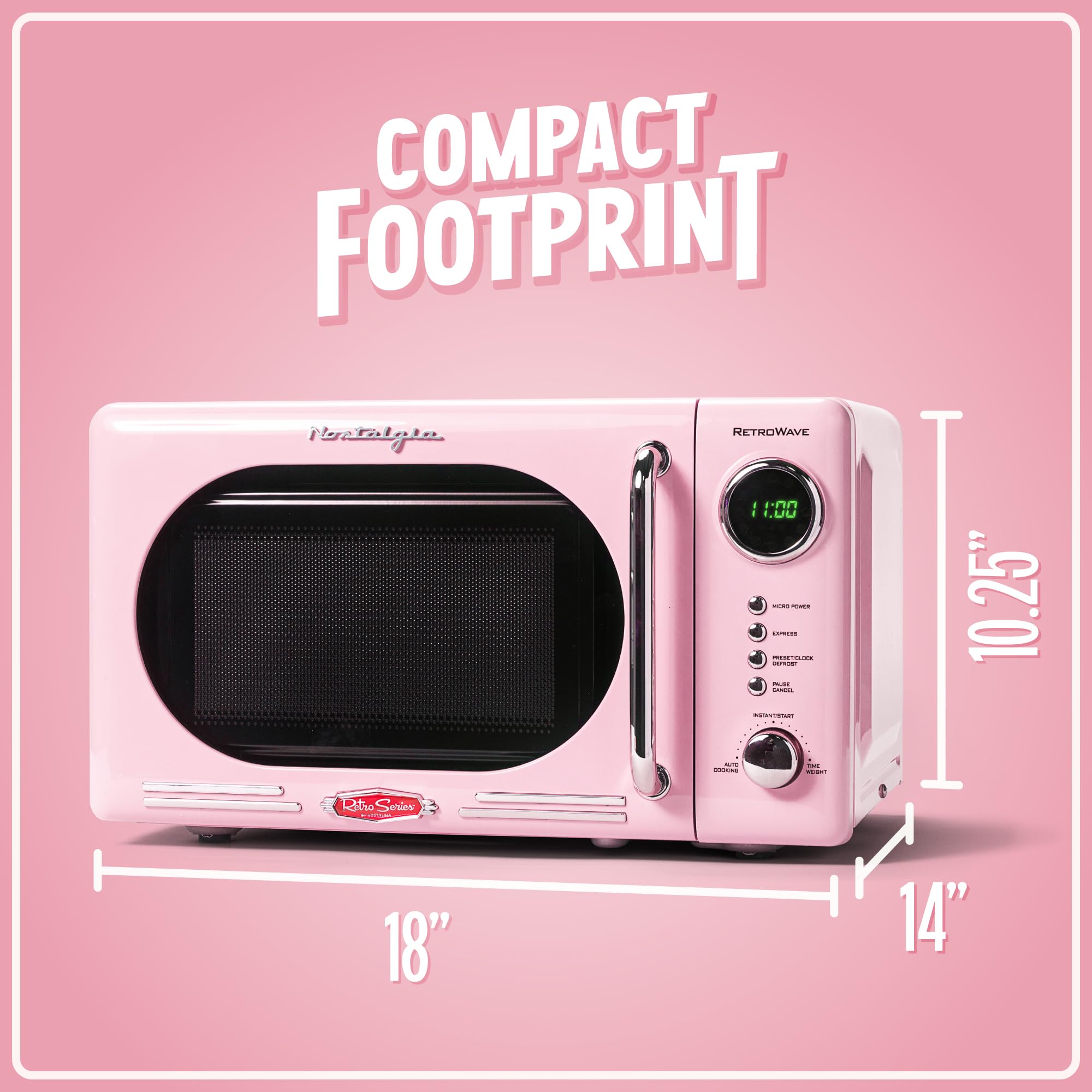 Nostalgia Retro 700 Watt Countertop Microwave