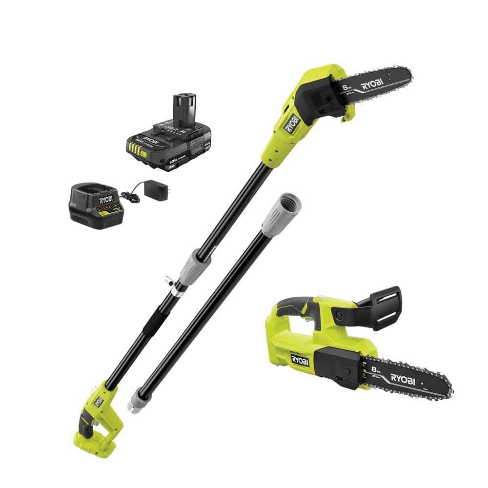 ONE  18V 8 in. Cordless Battery Pole Saw and 8 in. Pruning Saw Combo Kit with 2.0 Ah Battery and Charger P20310