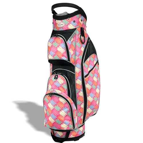 Womens Golf Bag - Taboo Fashions Lightweight Ladies Cart Bag, 14-Way, 7 Zippered Pockets, Rain Hood, Insulated Beverage Compartment