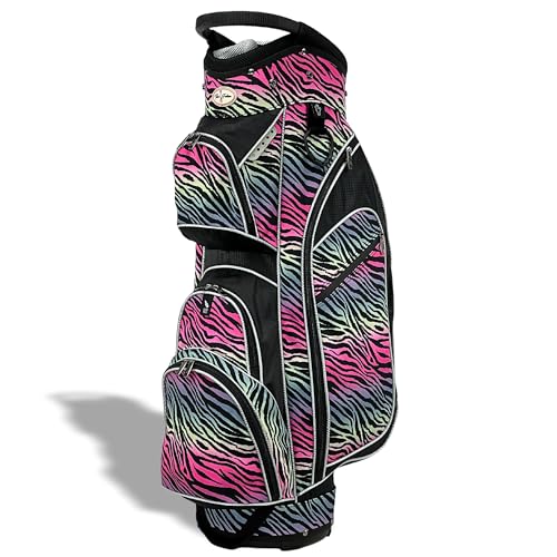Womens Golf Bag - Taboo Fashions Lightweight Ladies Cart Bag, 14-Way, 7 Zippered Pockets, Rain Hood, Insulated Beverage Compartment