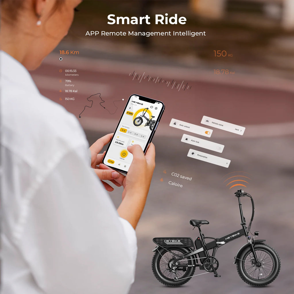Heybike Mars 2.0 Fat Tire Electric Bike for Adults with 750W Motor, Foldable Ebike with 600Wh Removable Battery, 20" Electric Mountain Bicycle, Full Suspension, UL2849