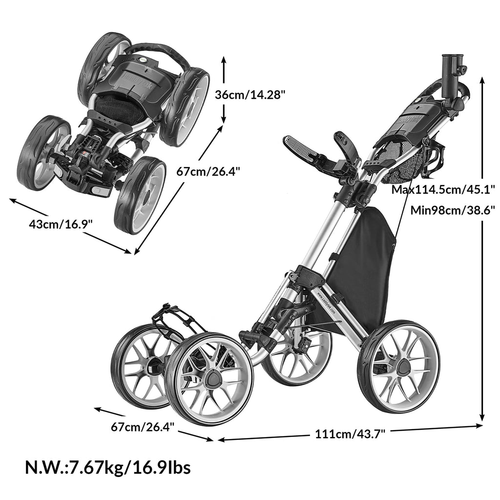 CaddyTek Wheel Golf Push Cart