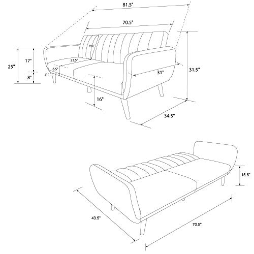 Novogratz Brittany Futon Convertible Leather