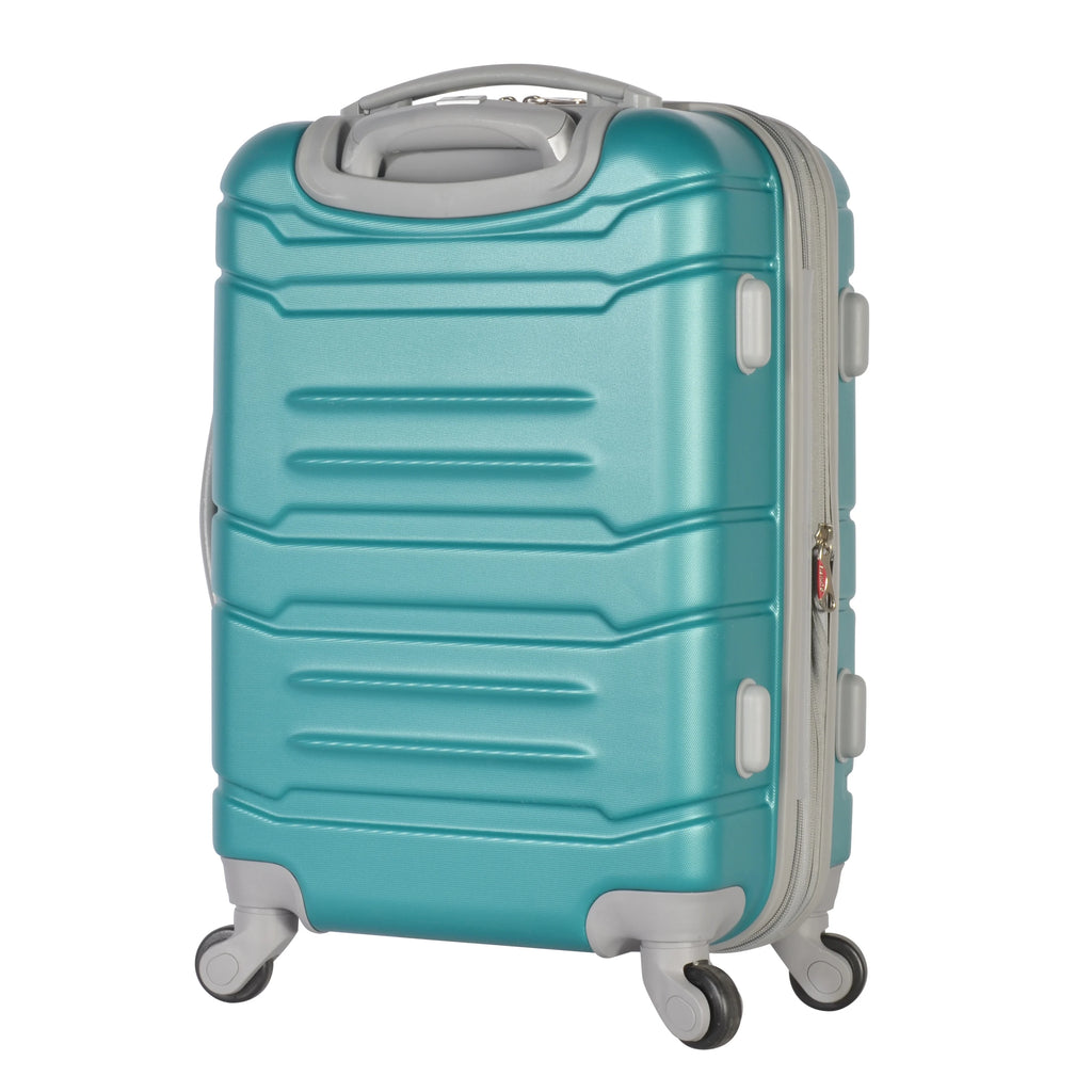 Olympia U.S.A. Denmark 3-Piece Expandable Hardcase Luggage Set with Spinner Wheels, Teal
