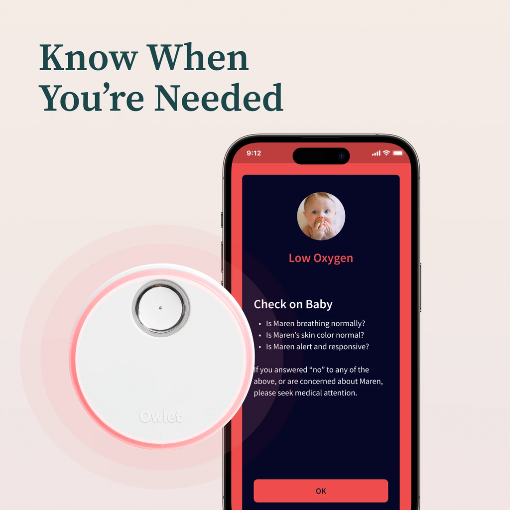 Owlet® Dream Duo 2 Smart Baby Monitor: FDA-Cleared Dream Sock® plus Cam 2 HD WiFi Video  - Dusty Rose