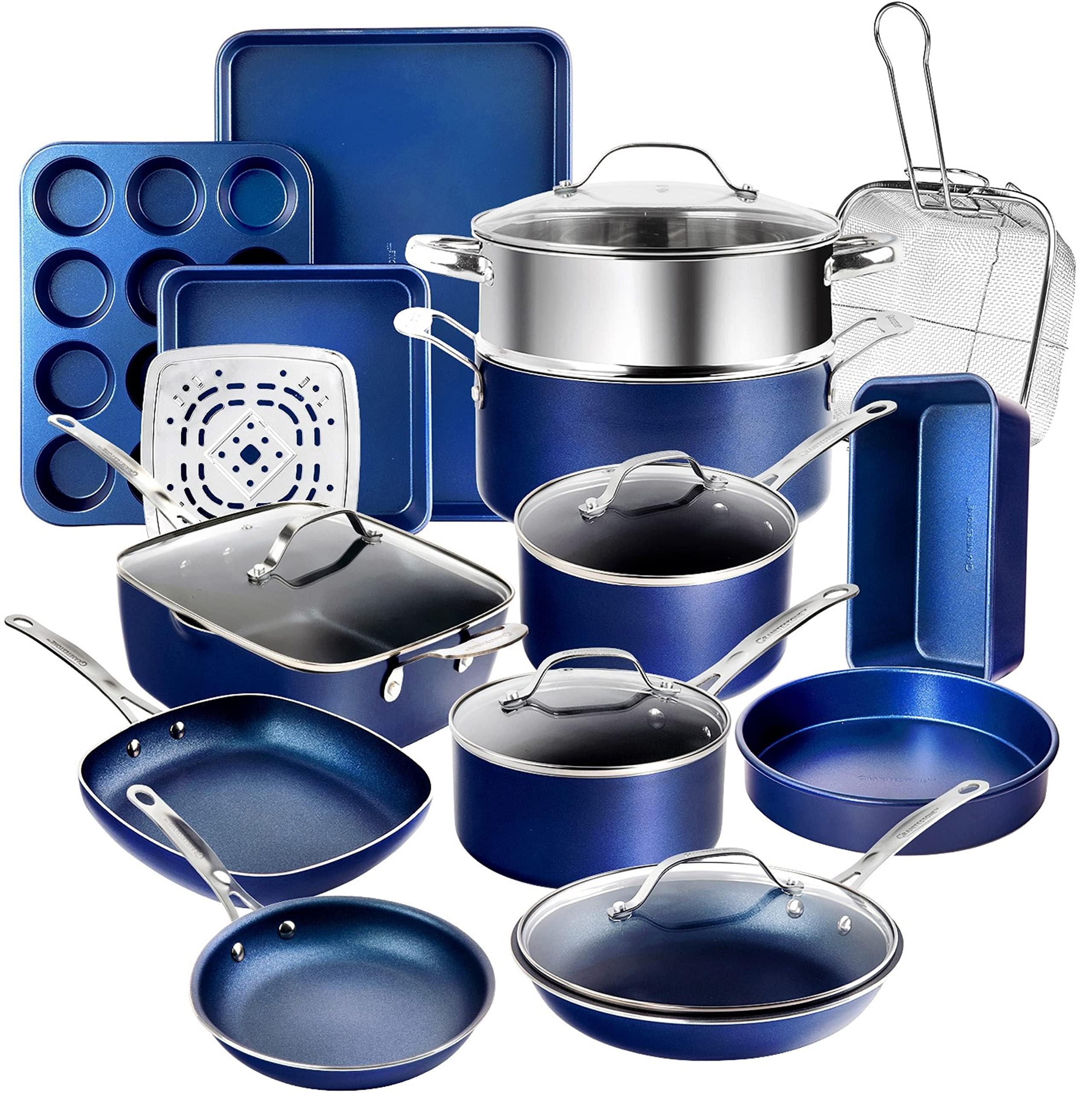 Granitestone Nonstick Cookware Bakeware Free Blue