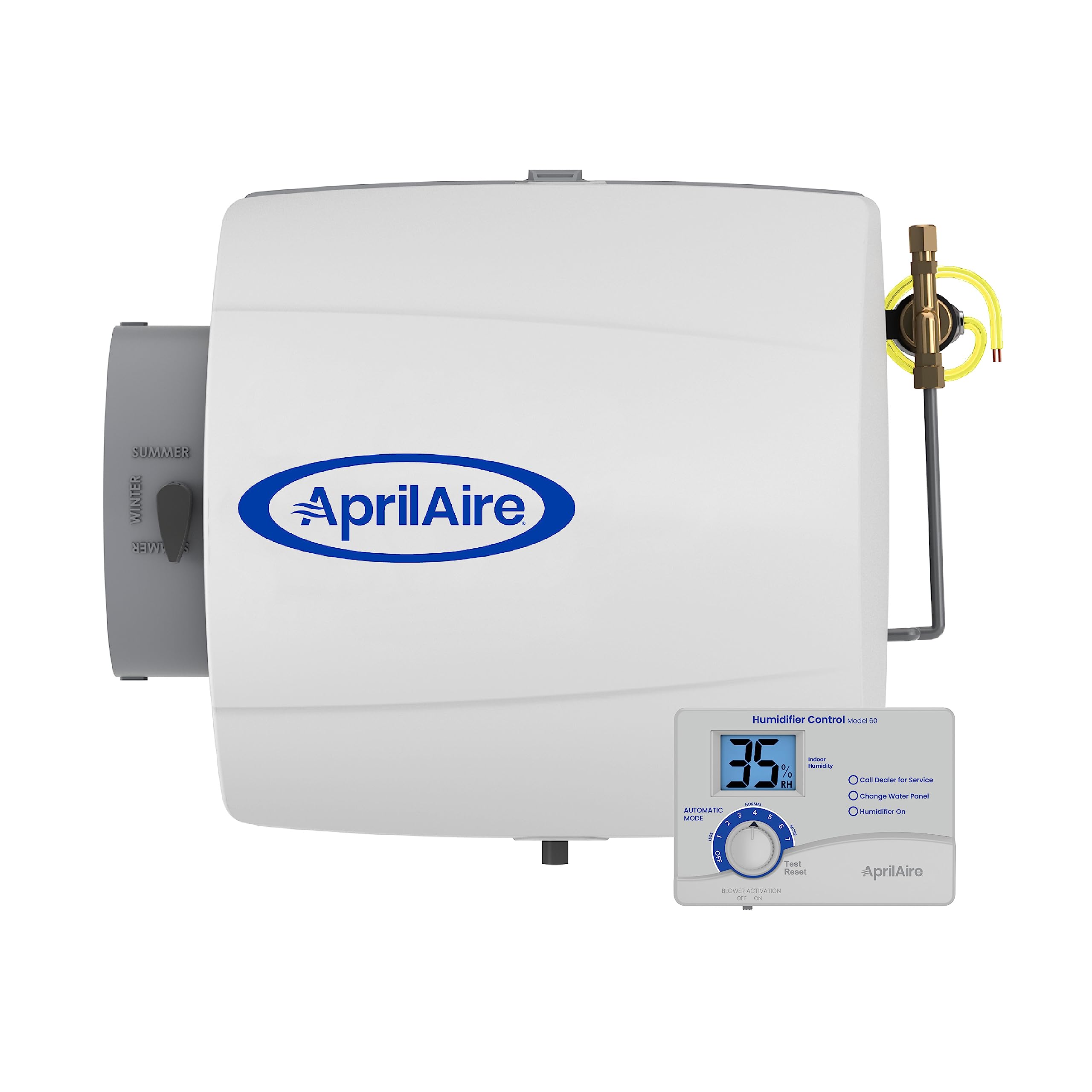 AprilAire 500 Whole-House Humidifier, Automatic Compact Furnace Humidifier, Large Capacity Whole-House Humidifier for Homes up to 3,600 Sq. Ft., White