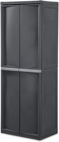 STERILITE Stylish Gray 4 Shelf Plastic Storage Cabinet Unit