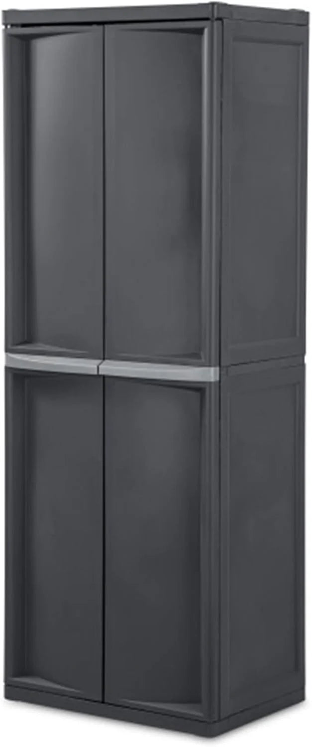 STERILITE Stylish Gray 4 Shelf Plastic Storage Cabinet Unit