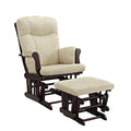 Angel Line Monterey Glider &amp; Ottoman, Espresso Finish - Beige Cushion