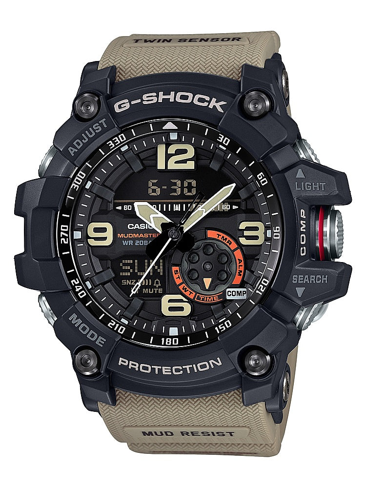 Casio - Men's G-Shock Mudmaster Twin-Sensor Analog-Digital 55mm Watch - Tan
