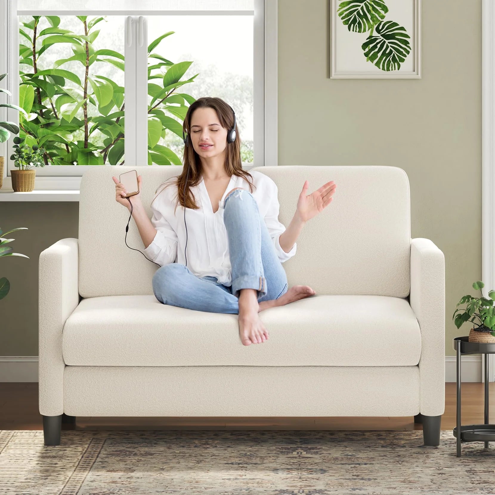 Welzona Loveseat Sofa, 51" Small Sofa Couch for Bedroom