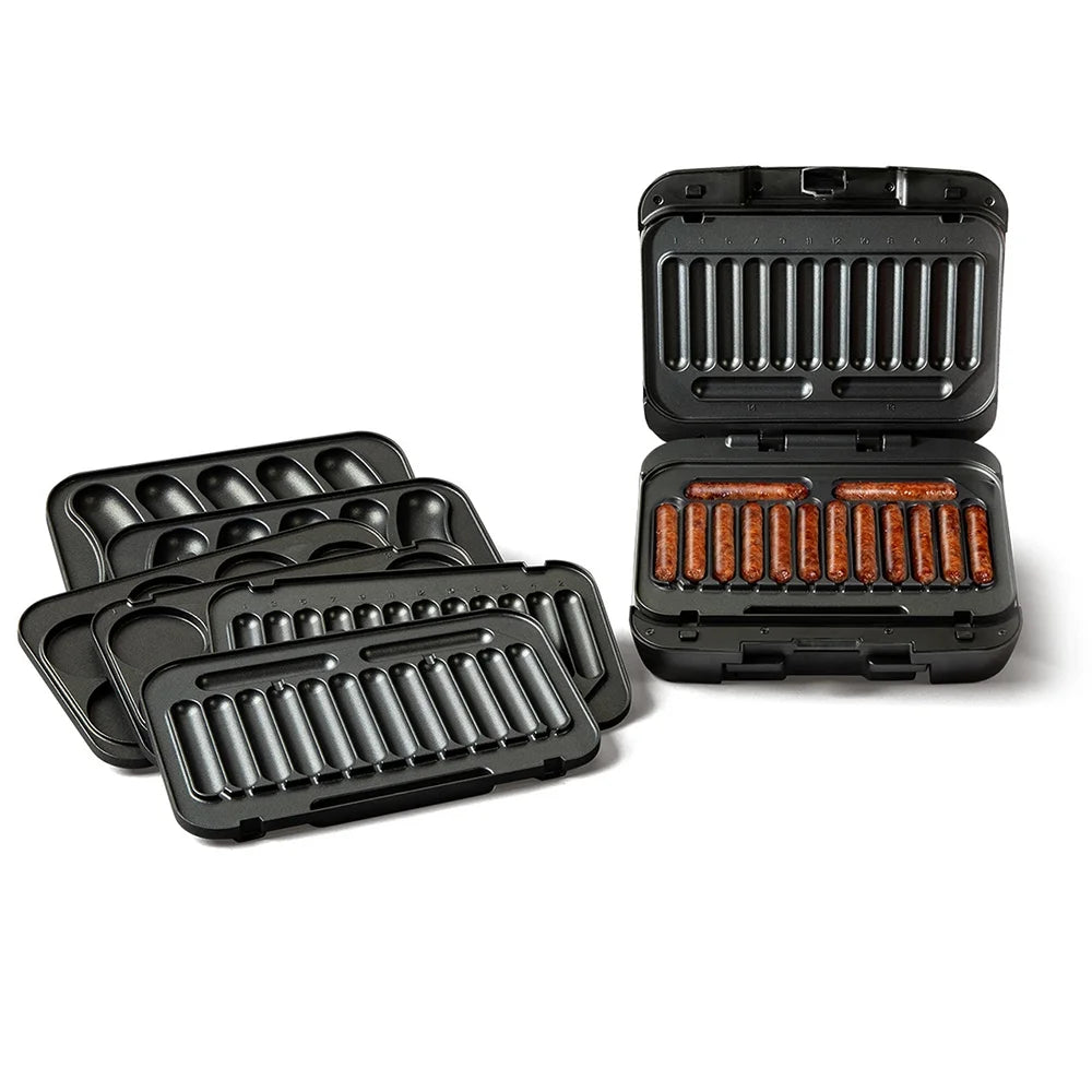 Johnsonville Sizzling Sausage 3-in-1 Indoor Electric Grill, Black/Stainless Steel