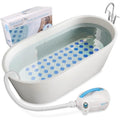 SereneLife Electric Bubble Massage Mat   Waterproof Massaging Spa   Blue
