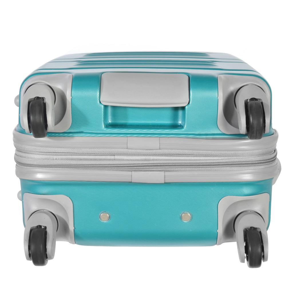 Olympia U.S.A. Denmark 3-Piece Expandable Hardcase Luggage Set with Spinner Wheels, Teal