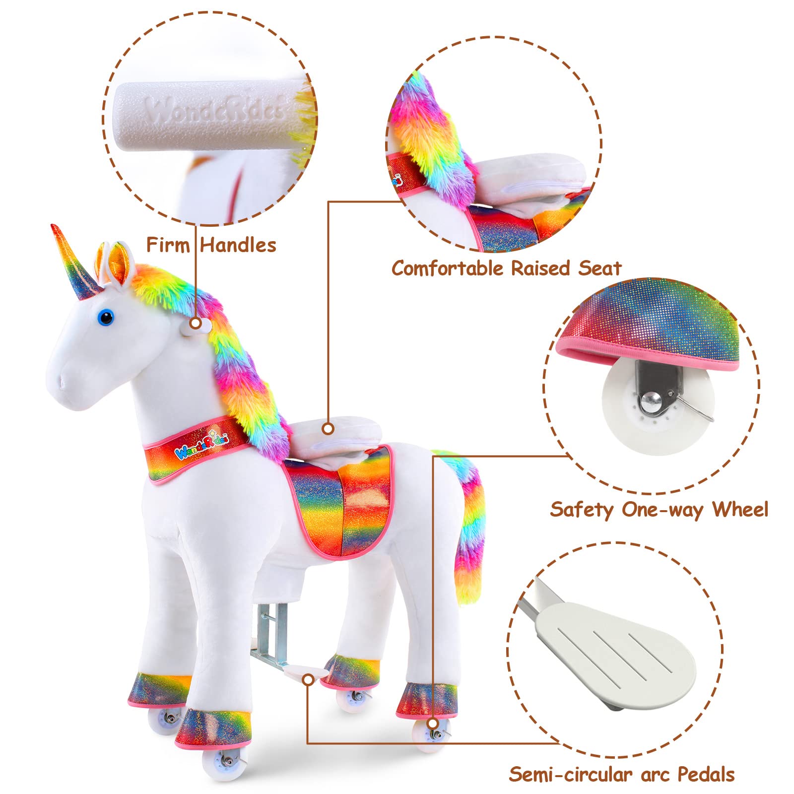 WondeRides Rainbow Unicorn Mechanical Walking