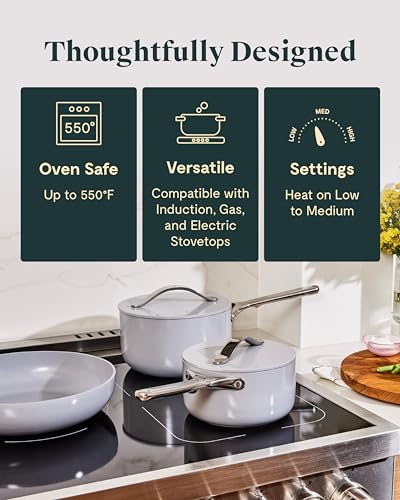 12 Piece Caraway Nonstick Cookware Stovetop