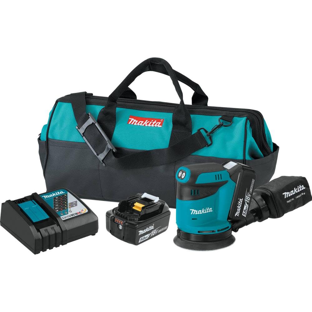 18 Volt LXT Lithium-Ion Cordless 5 in. Random Orbit Sander Kit 5.0 Ah XOB01T from