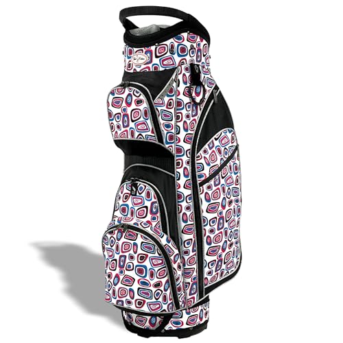 Womens Golf Bag - Taboo Fashions Lightweight Ladies Cart Bag, 14-Way, 7 Zippered Pockets, Rain Hood, Insulated Beverage Compartment