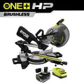 ONE  HP 18V Brushless Cordless 10 in. Sliding Compound Miter Saw Kit with 4.0 Ah HIGH PERFORMANCE Battery and Charger PBLMS01K
