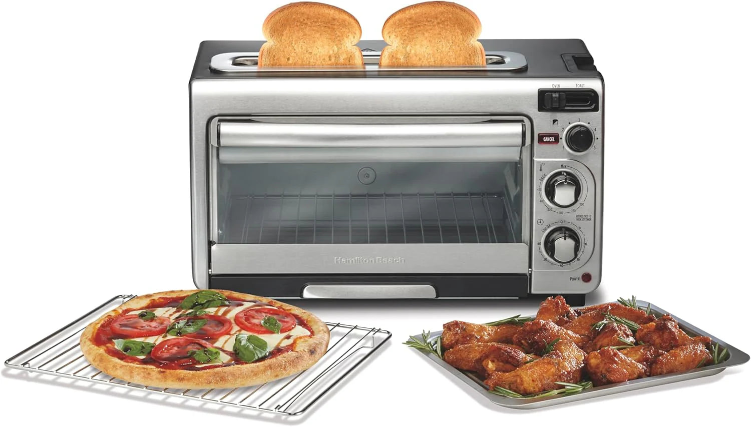 HAMILTON BEACH Versatile Stainless Steel 2 in 1 Toaster Oven Toaster
