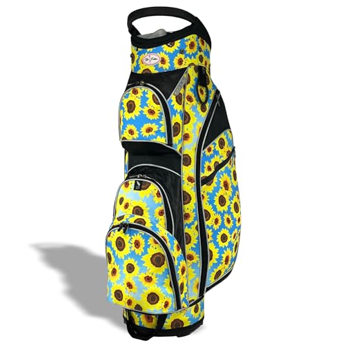 Womens Golf Bag - Taboo Fashions Lightweight Ladies Cart Bag, 14-Way, 7 Zippered Pockets, Rain Hood, Insulated Beverage Compartment