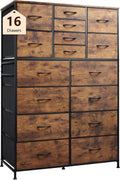 WLIVE Stylish Tall Fabric Storage Tower with 16 Drawers