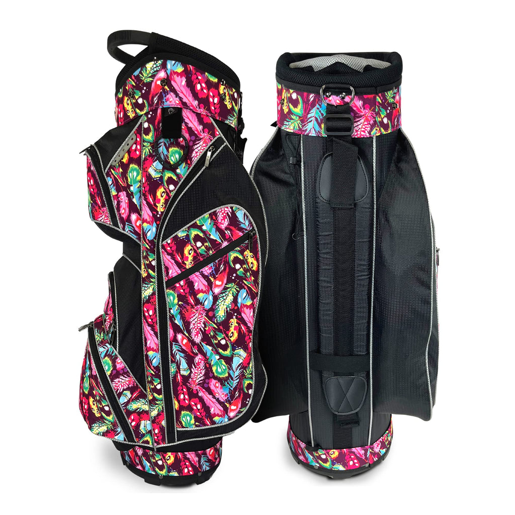 Womens Golf Bag - Taboo Fashions Lightweight Ladies Cart Bag, 14-Way, 7 Zippered Pockets, Rain Hood, Insulated Beverage Compartment