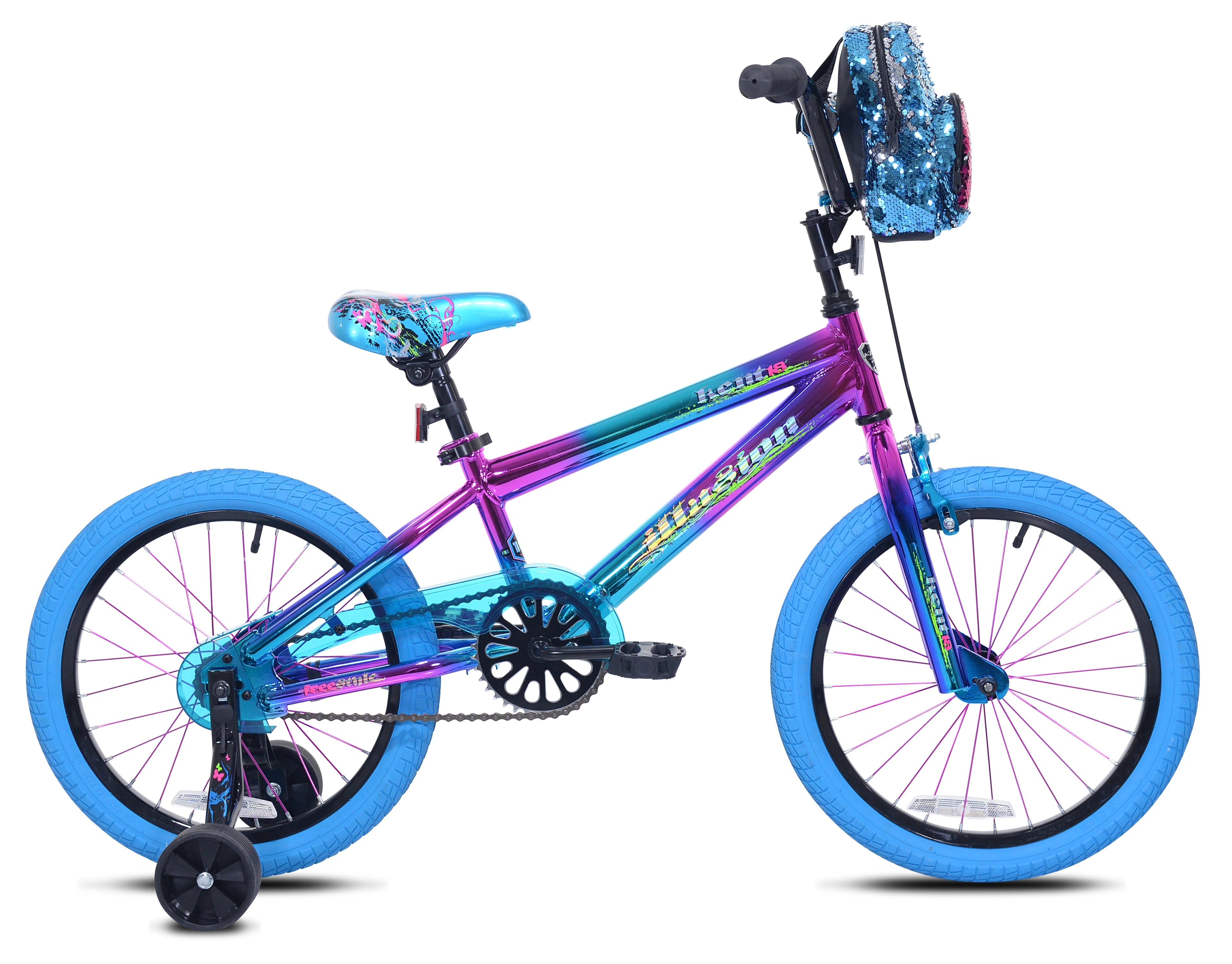 Kent Illusion Child Bike, 18" Wheels, Kids Ages 6-12 Years, Blue/Purple