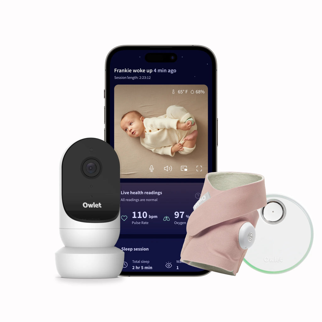 Owlet® Dream Duo 2 Smart Baby Monitor: FDA-Cleared Dream Sock® plus Cam 2 HD WiFi Video  - Dusty Rose
