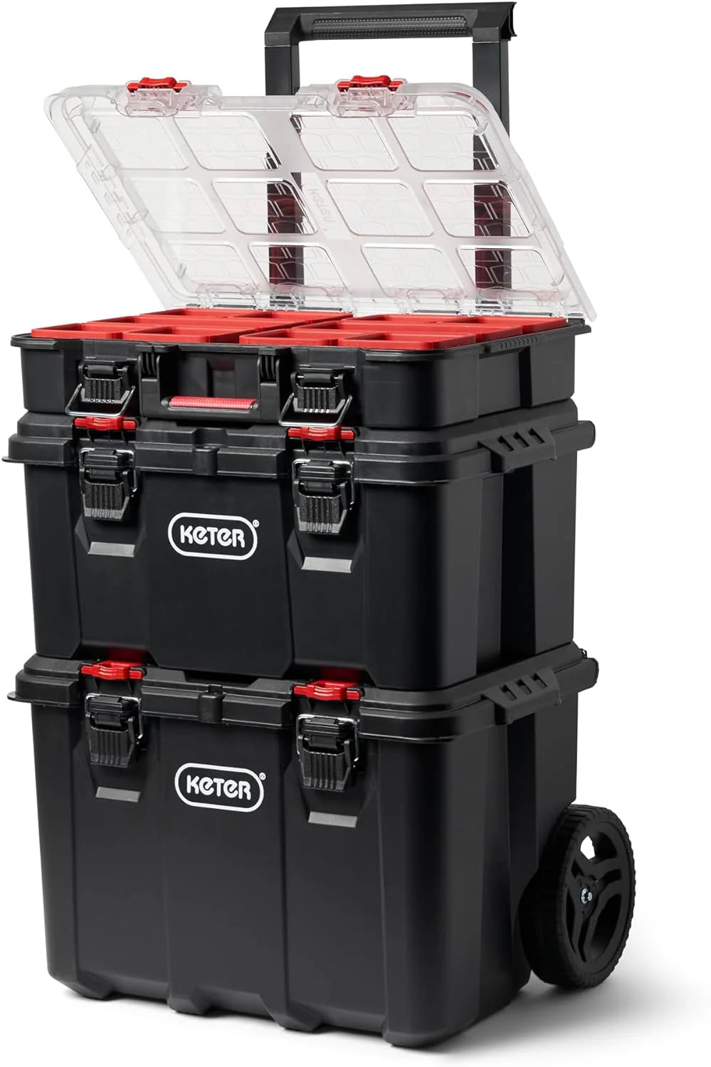 KETER Versatile Durable Stack n Roll Tool Organizer System