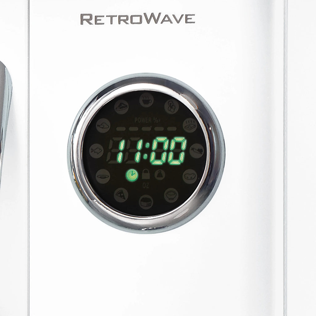 Nostalgia Retro Microwave for Countertop 0.9 cu ft Vintage Microwave, White