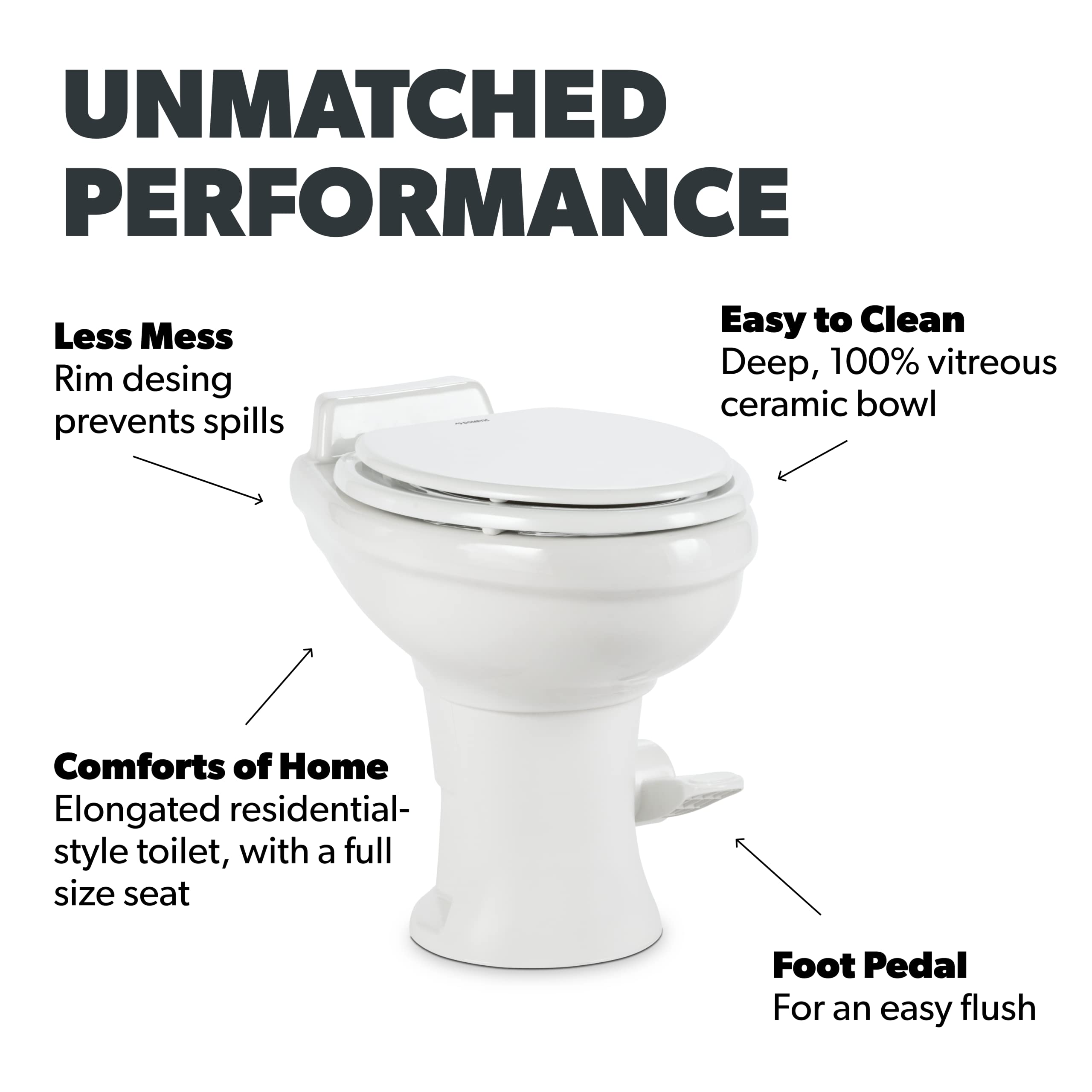 Dometic Standard Height Toilet White
