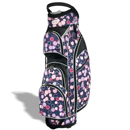 Womens Golf Bag - Taboo Fashions Lightweight Ladies Cart Bag, 14-Way, 7 Zippered Pockets, Rain Hood, Insulated Beverage Compartment
