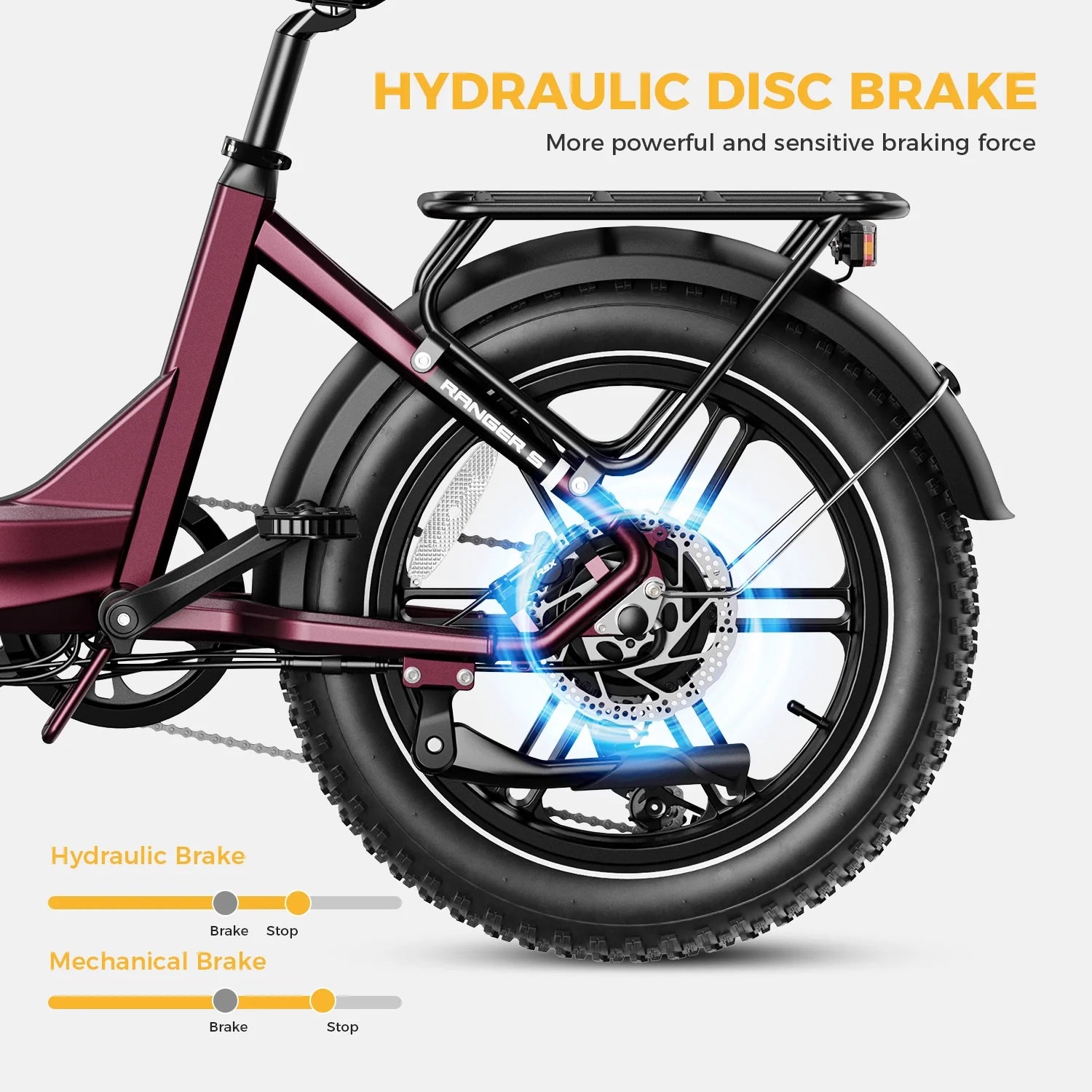 Heybike Ranger S Electric Bike for Adults, 750W Foldable Ebike with 48V 14.4AH Removable Battery, 20" x 4.0 Fat Tire Step-thru Electric Bicycle, 7-Speed Hydraulic Fork