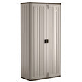 Suncast 80" Tall Resin Storage Cabinet Locker for Garage, Home, Shed, Platinum Metallic, BMC8000