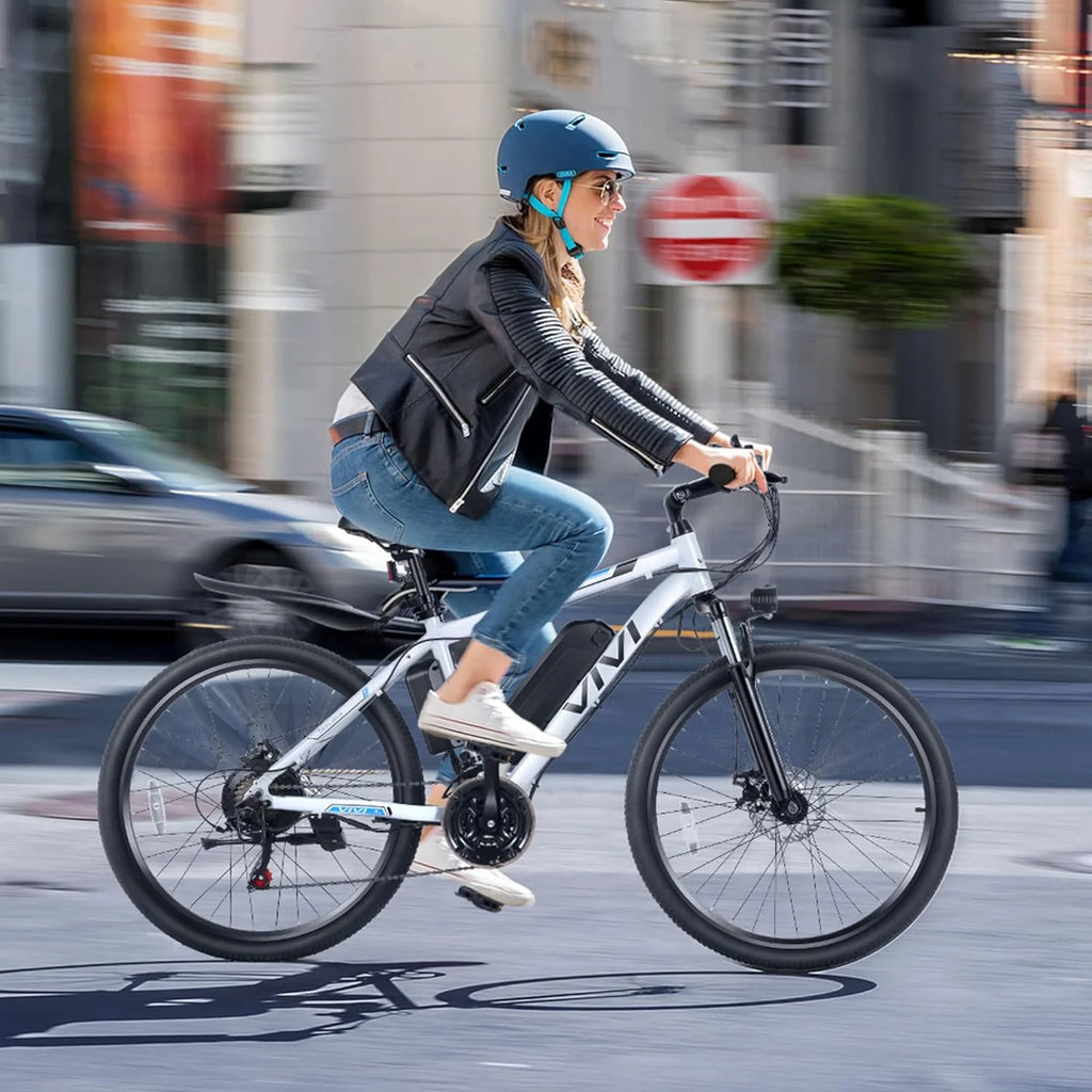 Vivi Electric Bike for Adults 26" Electric Mountain Bike 500W Cruise Control Electric Commuter Bike 21 Speed with Removable 48V Battery Up to 50 Miles, UL2849 Certified