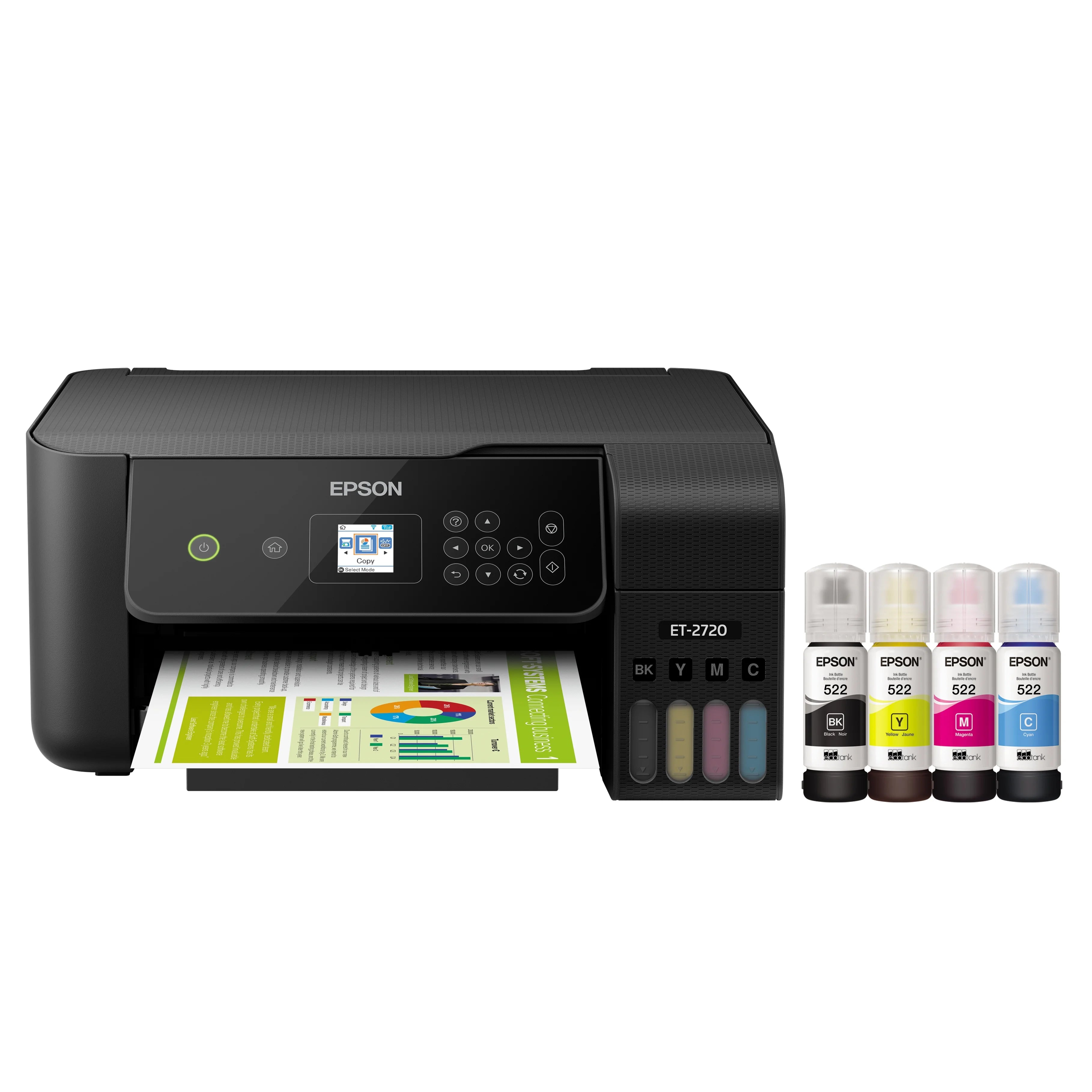 Epson EcoTank ET-2720 Wireless All-in-One Color Supertank Printer - Black