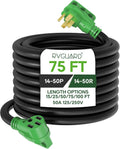 RVGUARD Heavy Duty 75 Foot 50 Amp RV EV Extension Cord Green
