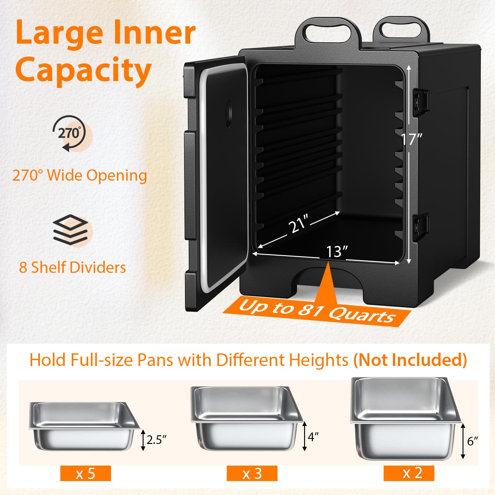 COSTWAY End Loading Insulated Food grade Restaurant