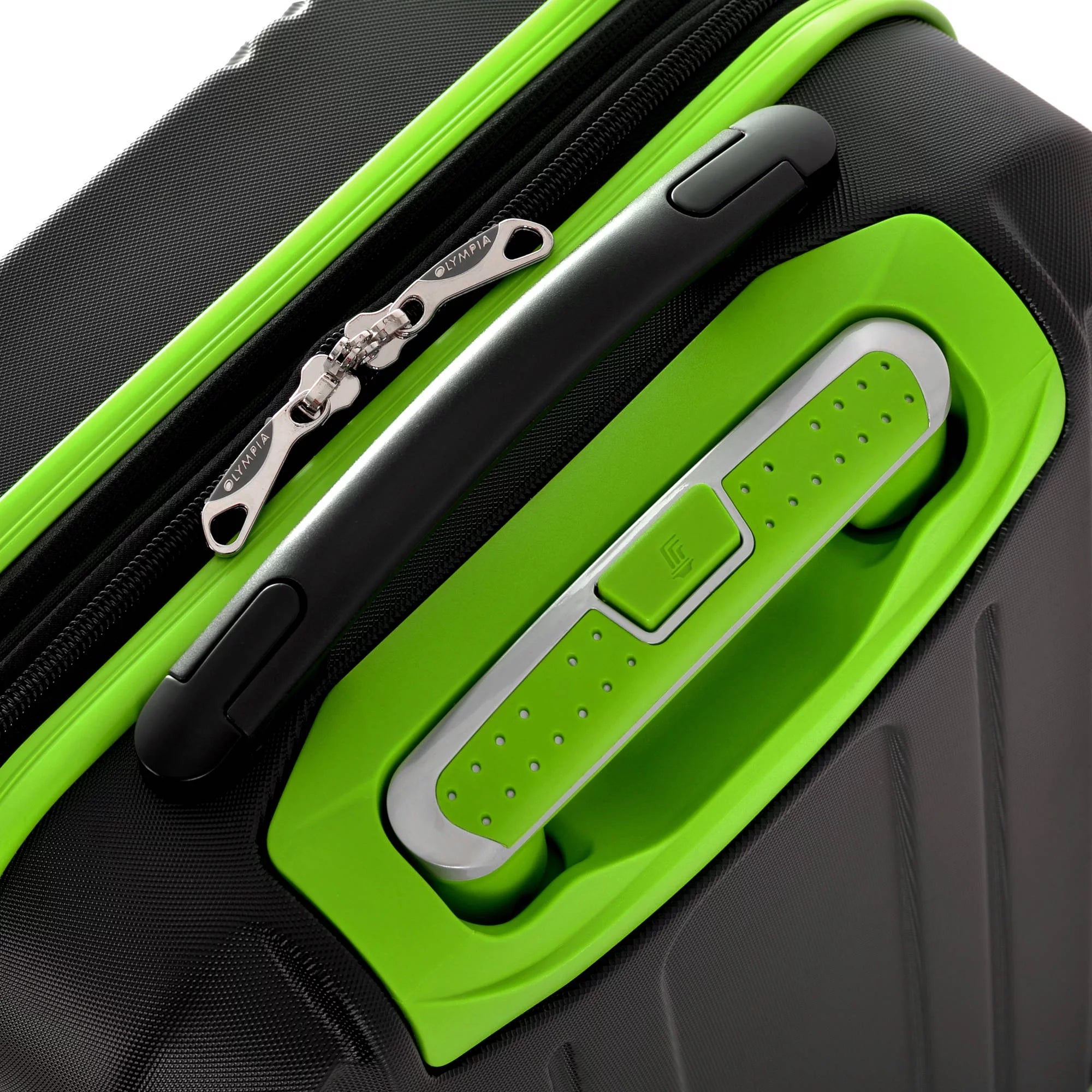 Olympia U.S.A. Apache 3-Piece Expandable Hardcase Luggage Set with Spinner Wheels, Black/Lime