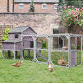 Morgete 137'' Chicken Coop for 8 - 10 Chickens, Large Hen House with 2 Nest Box, Wood Poultry Cage with 6 Perches